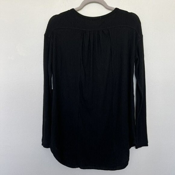 NWT Waffle Henley Top SMALL BLACK - Picture 3 of 12